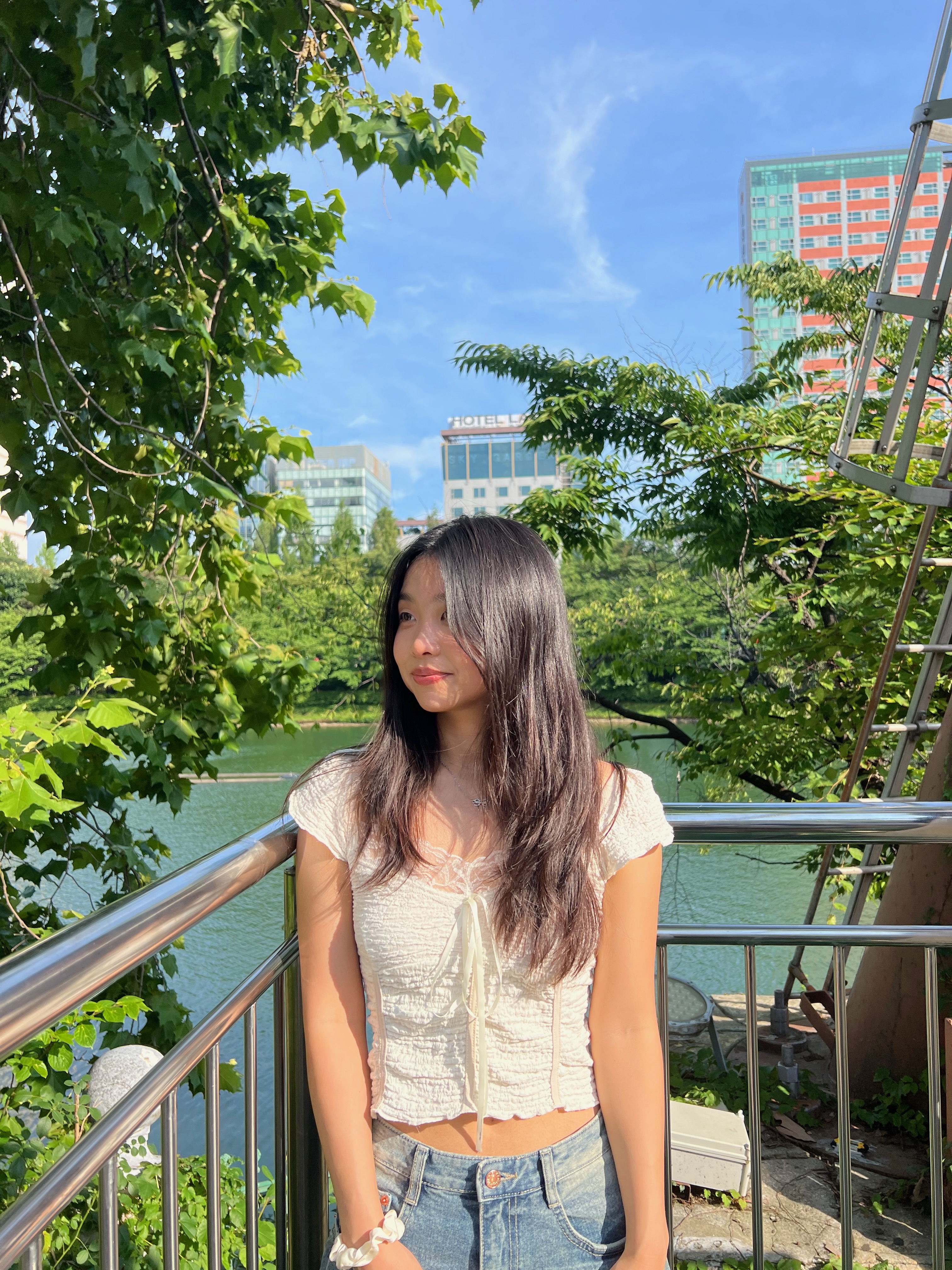 Emily by the river