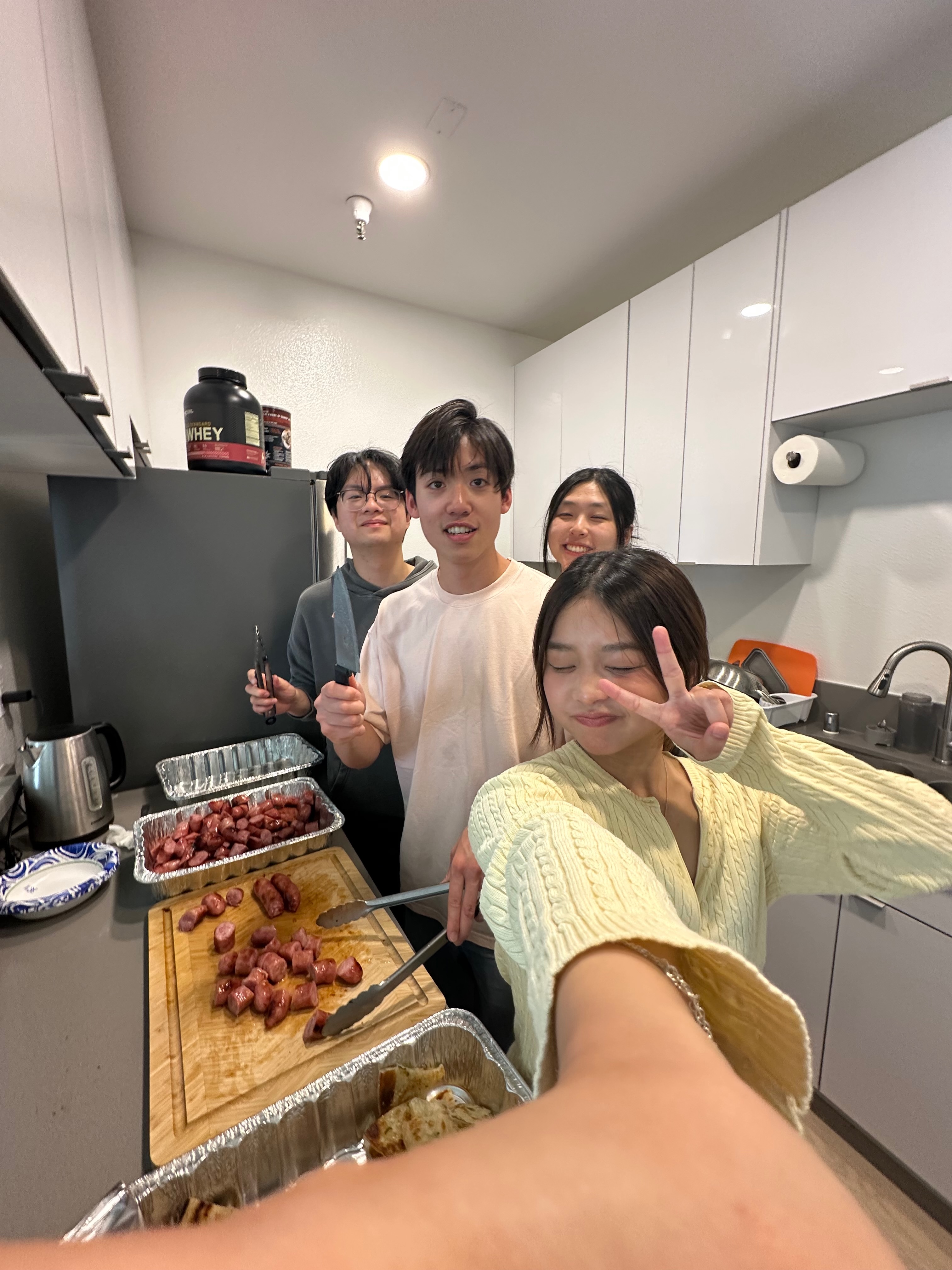 Prepping food for the Picnic & Chill event