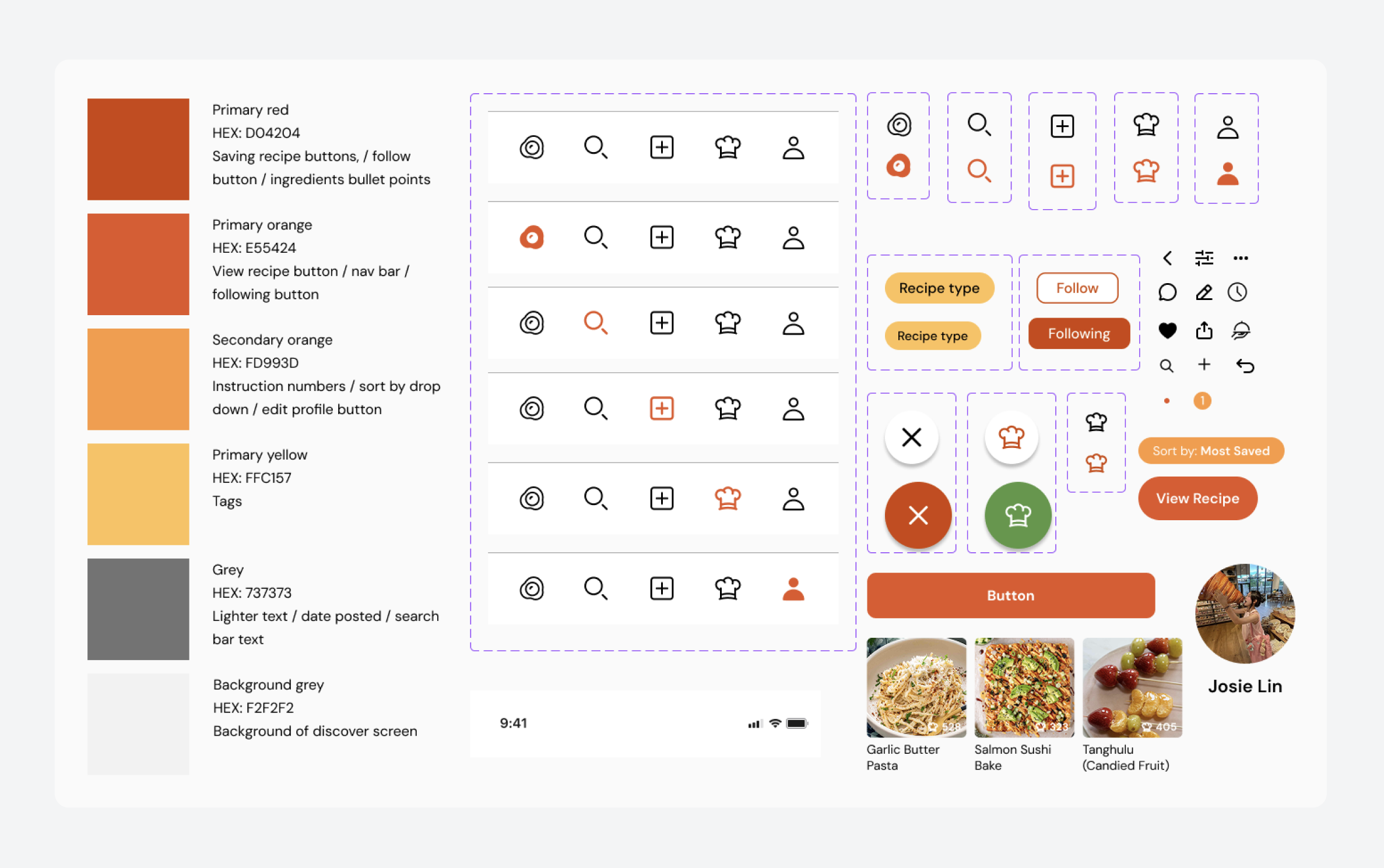 Savor design system, color palette and components