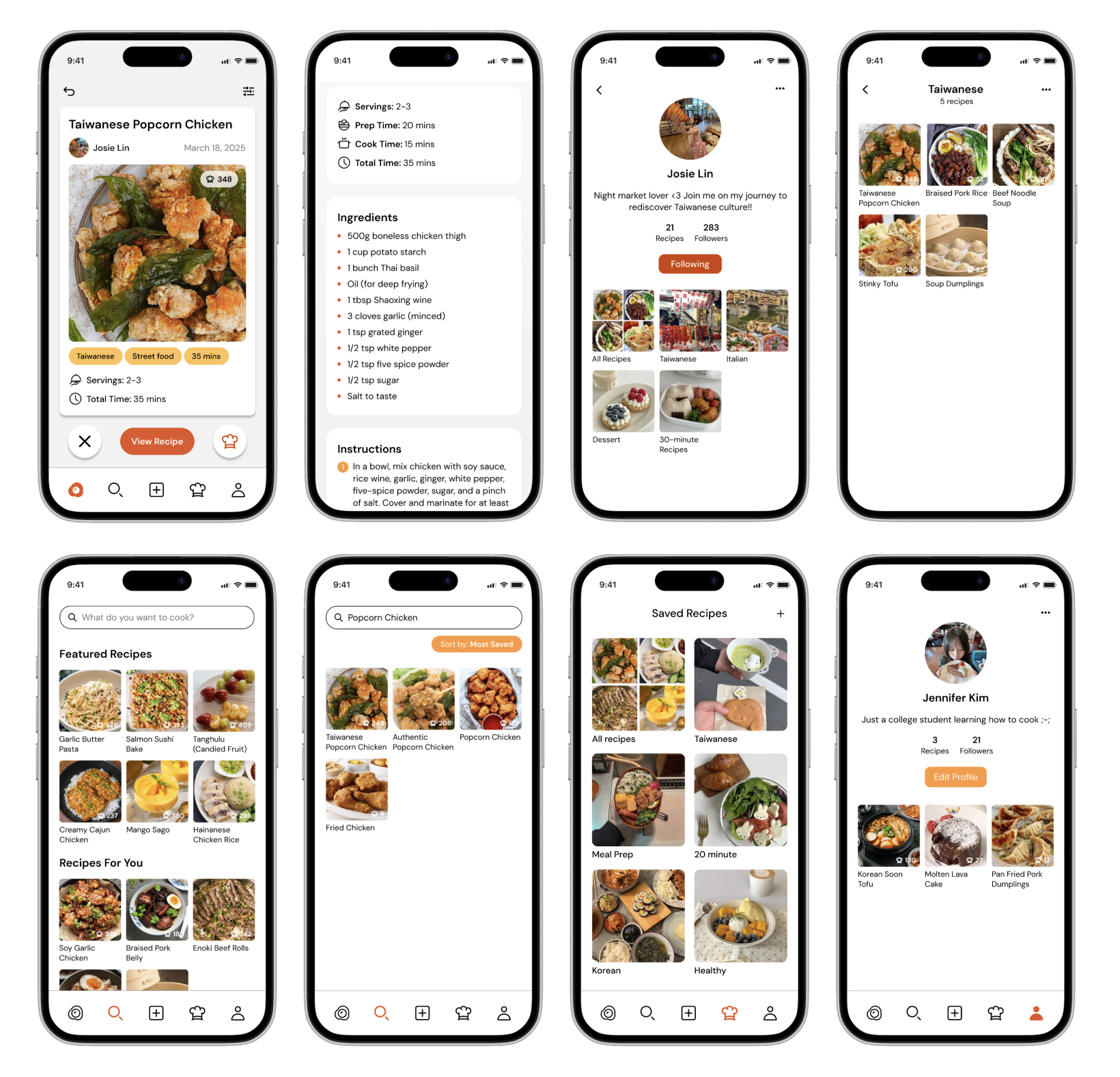 Savor app mockup screens