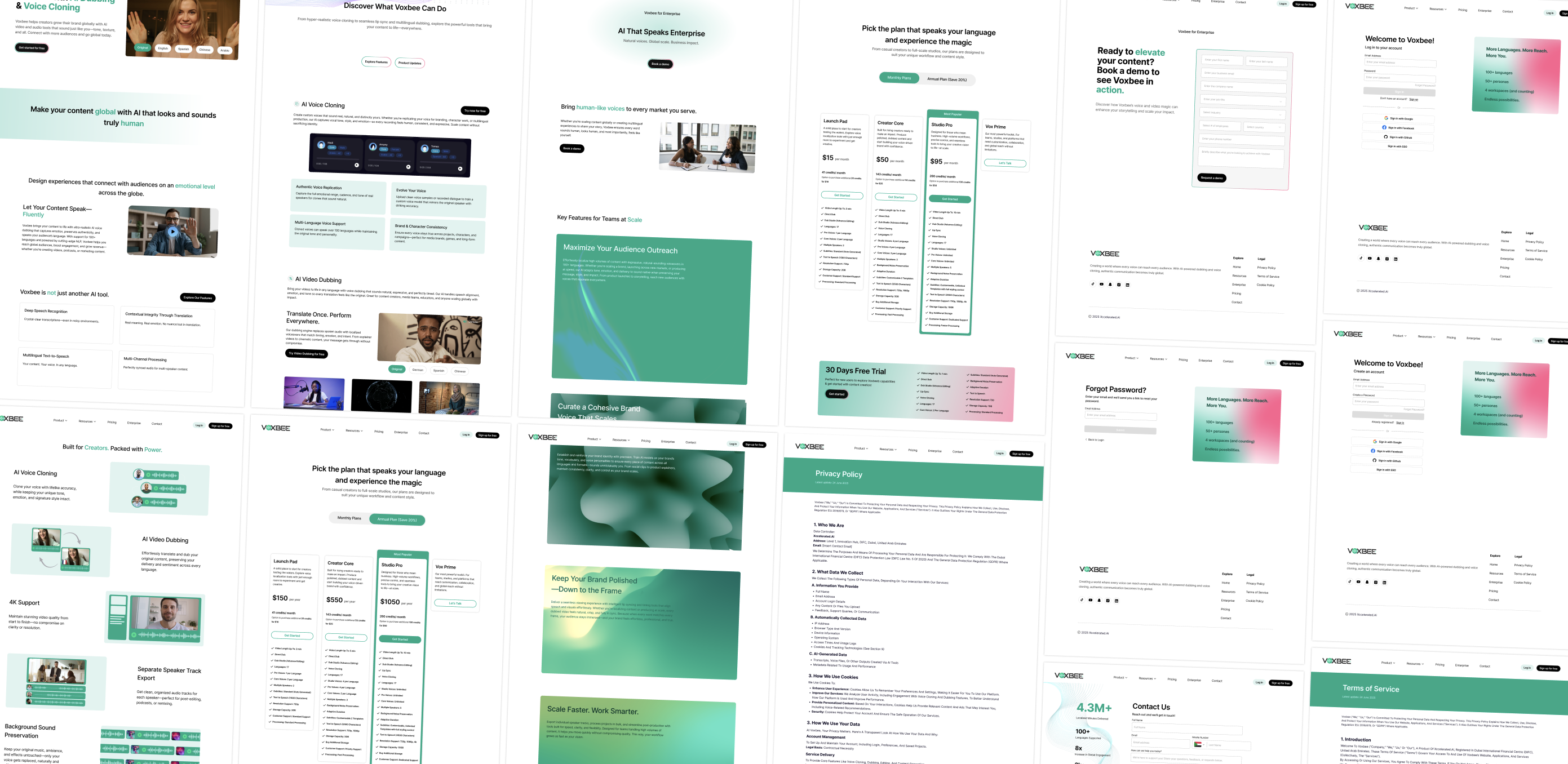 Voxbee redesigned screens localizing video across languages