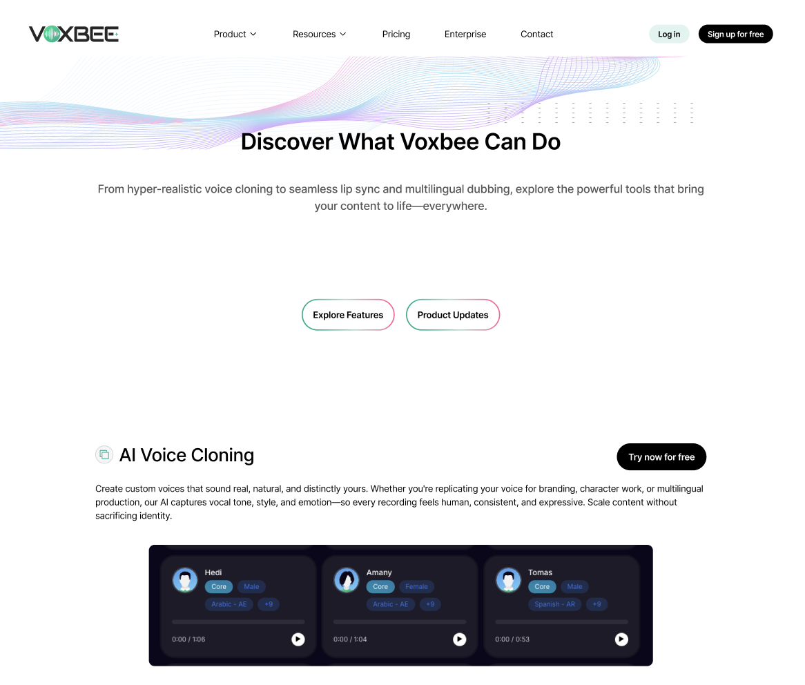 Discover page