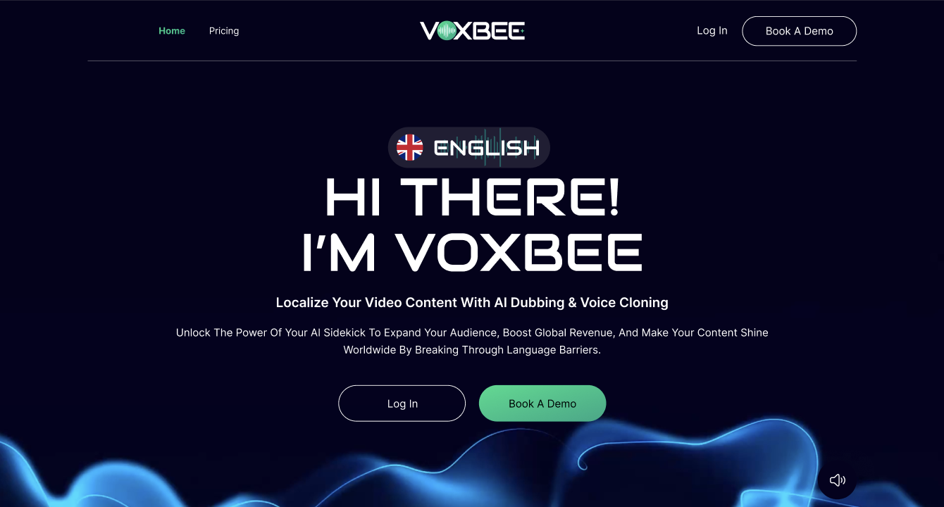 Old Voxbee site — single dark landing page
